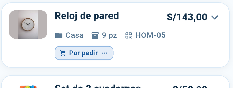 El interruptor que enciende el conteo, y el total que viene de las variantes.